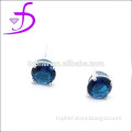 hot sell simple one stone earring stud earring with high quality CZ
